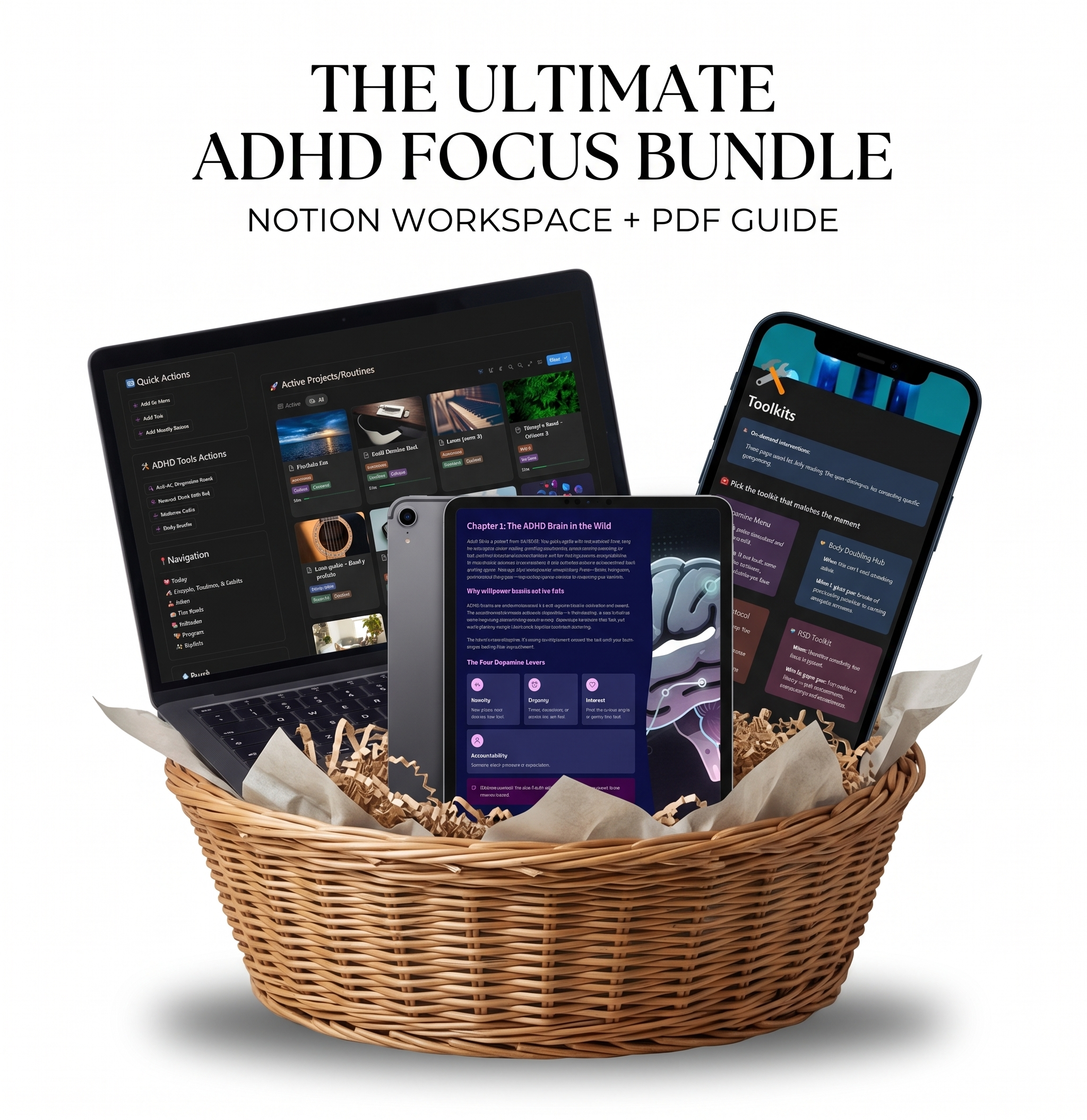 The ADHD Operating System: Notion Template + PDF Guide Bundle